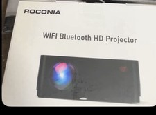 ROCONIA HD Projector WiFi Bluetooth 1080P 10000:1 15000lm Screen Included Black