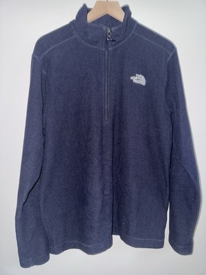 The North Face Textured Cap Rock 1/4 Zip Fleece Aviator Navy Blue Men s Large