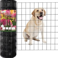 Black PVC Coated Welded Wire Fence 24 Inch x 50 Foot Garden Border Mesh