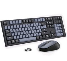 AUSDOM Wireless Keyboard and Mouse Combo - 108 Keys Mechanical Feel, 2.4G...