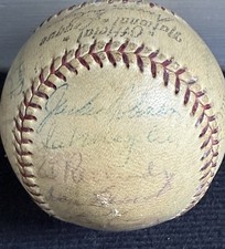 Jackie Robinson Roy Campanella 1956 Brooklyn Dodgers Team Signed Baseball PSA
