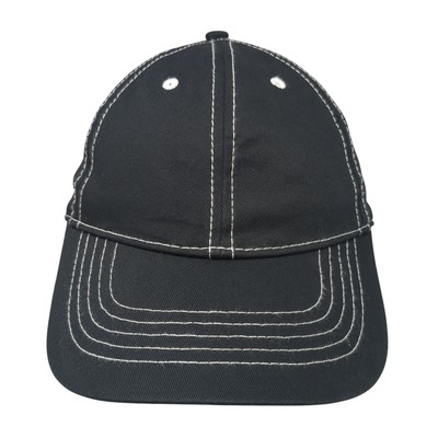 Unbranded Strapback Baseball Cap Black One Size Adjustable 6 Panel Blank