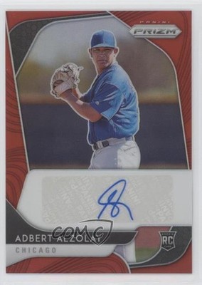2020 Panini Prizm Rookie Red Prizm 4/75 Adbert Alzolay #RA-AA Auto RC 0a4s