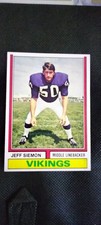 1974 Topps Jeff Siemon #319 Rookie Card RC Minnesota Vikings. rookie card picture