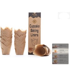 Elegant 200 Unbleached Tulip Cupcake Liners - Biodegradable Baking Essentials