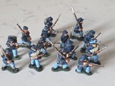 Vintage 14 Pc Hand Painted Metal Civil War Union North Soldiers Brigade 28mm A