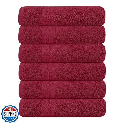 KAHAF COLLECTION Pack of 6 Bath Towels 27 x 54 Inches, 100% Cotton, Larger an