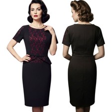 DAVID MEISTER 🔖NWT! Lace Panel Peplum Sheath Dress - Size 4