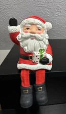 1978 Vintage Enesco Ceramic SANTA Bank SHELF Sitter FIGURINE Christmas Mantle