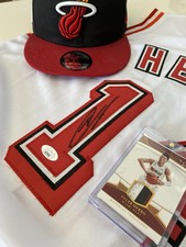 Tyler Herro signed Jersey (COA),Game worn JerseyCard /25 , Heat Snapback