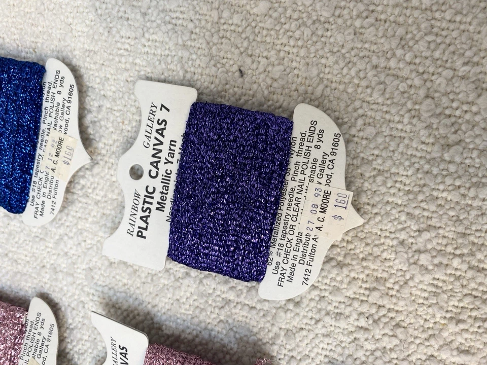 Rainbow Gallery Metallic Thread Yarn Lot Of 8 blue purple pink green rainbow - Image 3 of 4