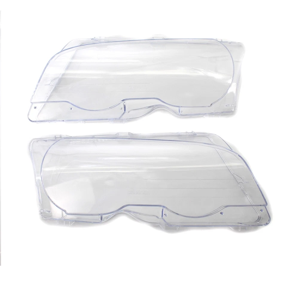 Pair Headlight Lens Cover For BMW E46 Coupe 2Dr 1999-03 M3 Pre-Facelift 2001-06 - Изображение 3 из 4