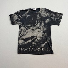 Vintage Disturbed Asylum Band Shirt Men's Medium All Over Print AOP Heavy Metal