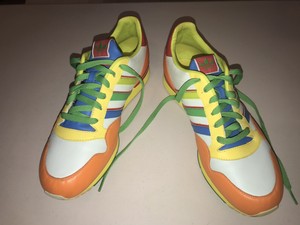 red green yellow sneakers