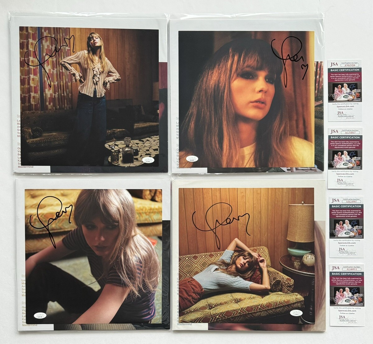 Taylor Swift Signed Midnights Vinyls Complete Set Of 4 JSA