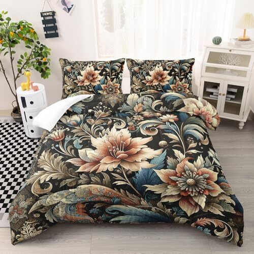 Watercolor Floral Pattern Bedding Comforter Set Size Bedding Set Twin Style 13