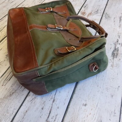 Vintage The Orvis Company Battenkill Leather and Green Canvas