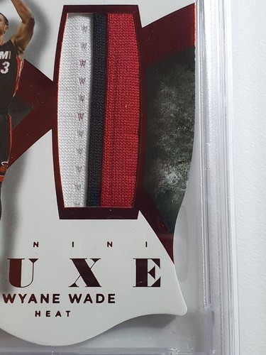 2014 Luxe Dwyane Wade PRIME PATCH RED /15 Game Jersey Die-Cut PSA 9 (POP 2) - Picture 2 of 4