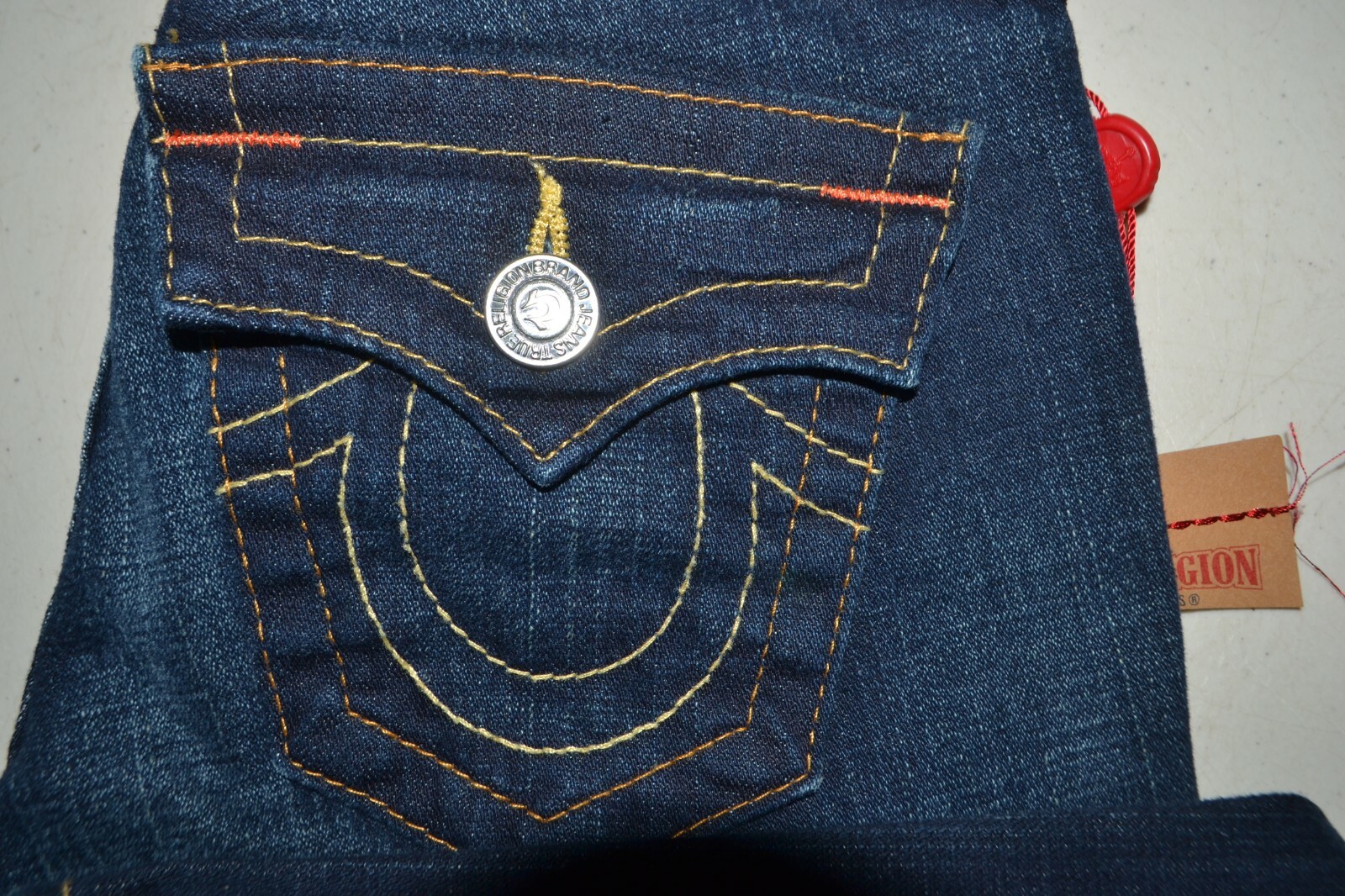 NWT True Religion Women's Joey Bootcut Dark Blue Denim Jeans 24x34 thumbnail 2