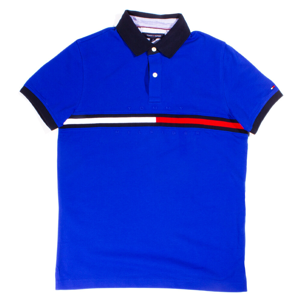 Tommy Hilfiger Royal Blue 'Essential Flag' Slim Fit Polo