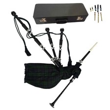 Great Highland Bagpipe   Silver Mounts, Hard Case  Black Watch Tartan