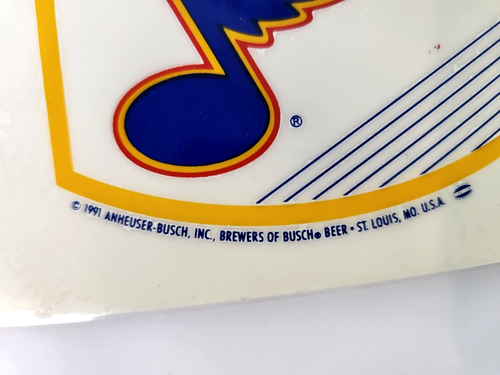 Lote de 2 calcomanías de hockey Busch Beer St Louis Lets Go Blues sin usar nuevas de colección 1991 - Imagen 4 de 5