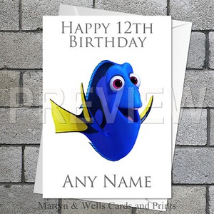 Finding Nemo Dory Personalised Birthday Card 5x7 Inches Ebay