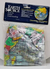Earth Source NIP Inflatable World Earth Clear Globe-Geo Political #106 12"