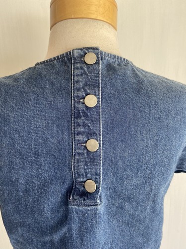 MARQUES ALMEIDA x TOP SHOP Blue Denim Frayed Boxy Crop Top Women's Size 4 - Picture 6 of 8