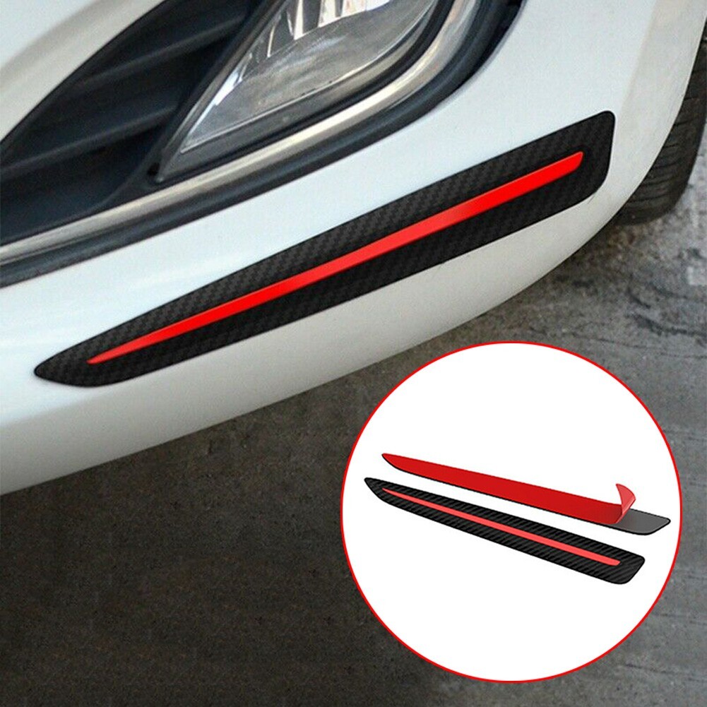 2X Front+Rear Bumper Scratch Protector Strip Corner Guard Sticker 30 CM * 3.5 CM