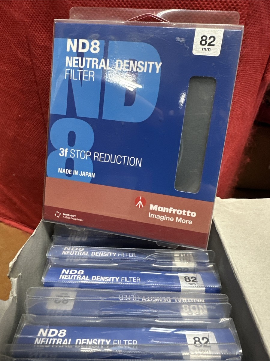 New Manfrotto 82mm Circular ND8 Lens Filter with Stop