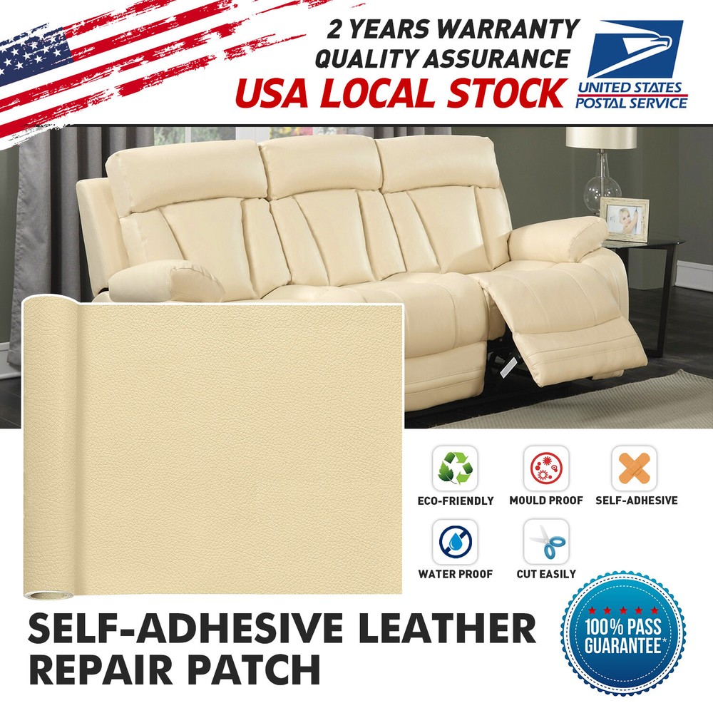 US Leather Repair Kit Self-Adhesive Patch Stick on Clothing Car Seat Sofa Couch