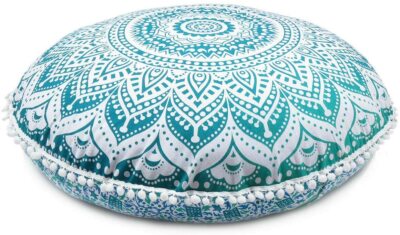 Meditationskissen Handarbeit Baumwolle 32 Zoll Rund Mandala Boden Kissenbezüge