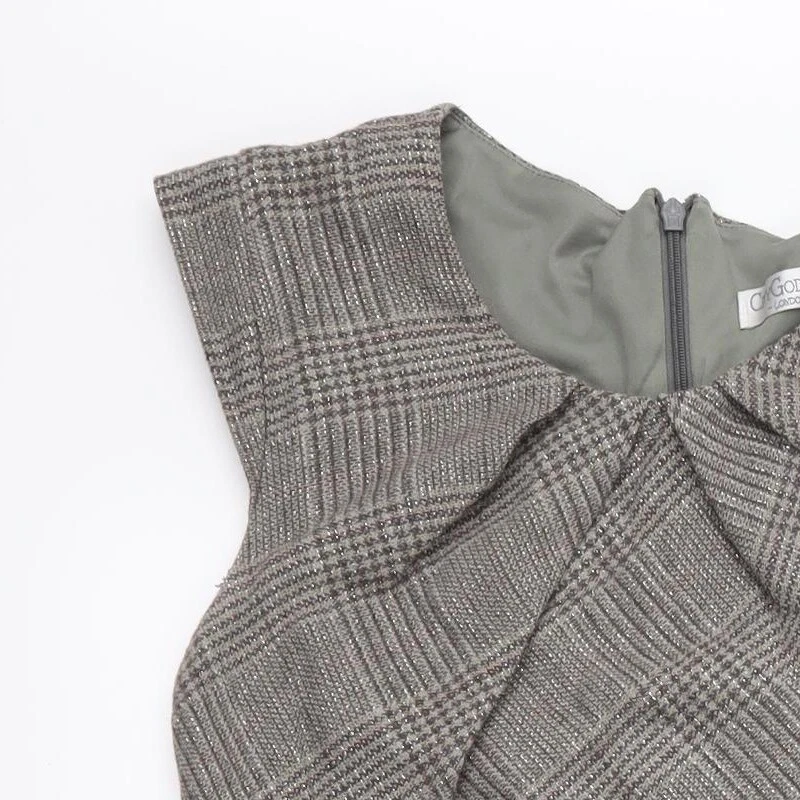 City Goddess Womens Grey Check Polyester Blend Pencil Dress Size 10 - Image 3 of 4