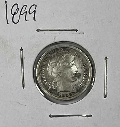 1899 Barber Dime : Fine +
