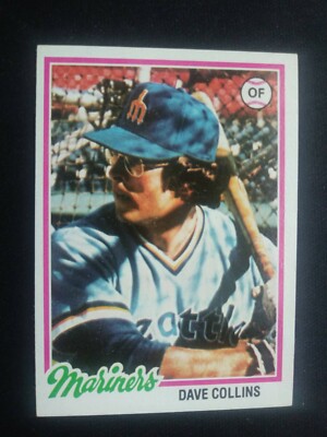 1978 Topps Baseball Card # 254 Dave Collins - Seattle Mariners (EX/NM)