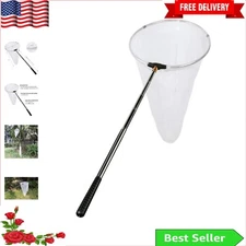 Durable Stainless Steel Insect Net - 12" Ring, 24" Depth, Telescopic Handle