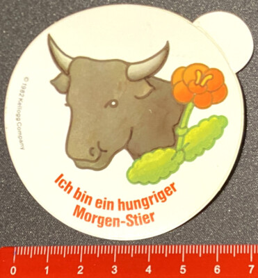 Aufkleber/Sticker Kellogg Morgen Stier 1982  Sternzeichen     (O5-12-52-1$)