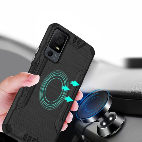 For TCL 40 XL T608M Slim Brushed Hybrid Case Cell Phone Cover + Tempered Glass - Picture 2 of 21