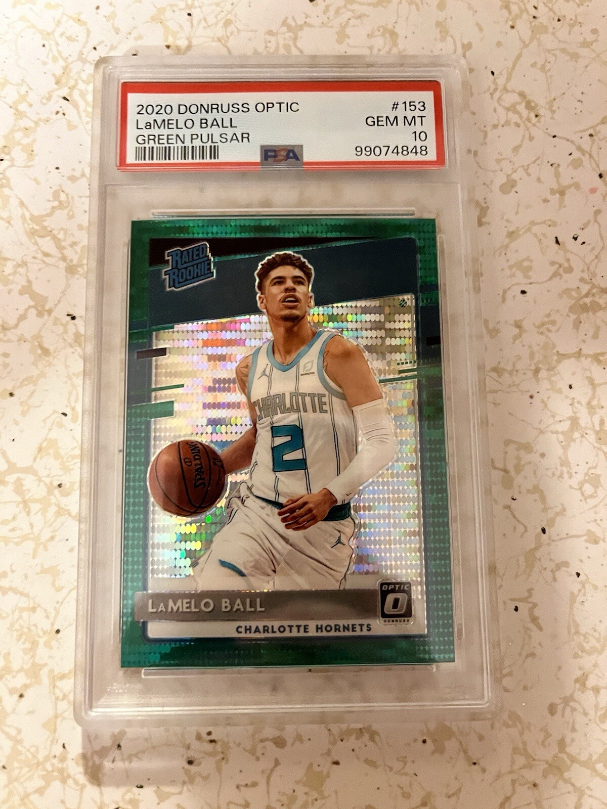 2020 Donruss Optic Green Pulsar #153 Lamelo Ball RC PSA 10