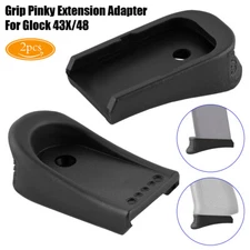 2 PCS Black Grip little Finger Extension Adapter For Glock Model 43X & 48 9mm