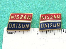 Vintage NISSAN DATSUN - hat pin , tie tac , lapel pin  GIFT BOXED  C21 Two Pins