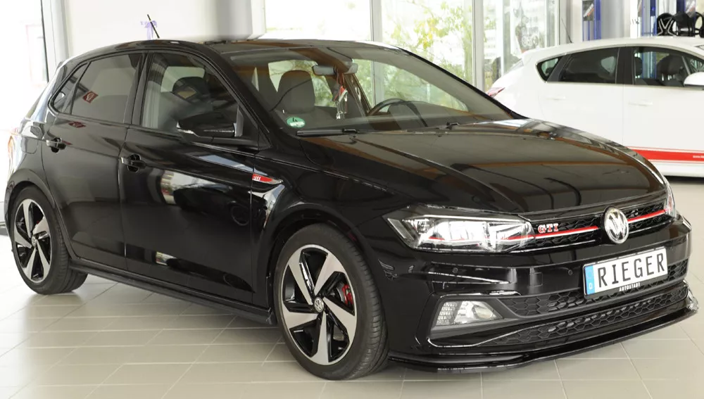 Rieger CUP Spoilerlippe SCHWARZ für VW Polo AW GTI R-Line Frontspoiler  Schwert