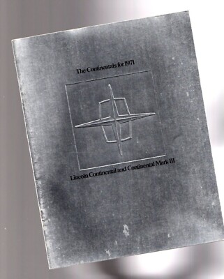 Big 1971 LINCOLN CONTINENTAL Mark 3 Mk.III Brochure/Catalog with Spec's/Options