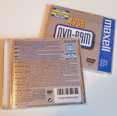  2 Stück Maxell DVD-RAM 4.7GB DATA ver2.1-3x single sided 