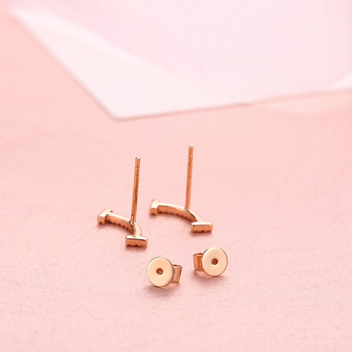 Solid 14K Rose Gold 0.16ct Natural SI2/H Diamonds Engagement Ladys Earrings Gift - Picture 5 of 9