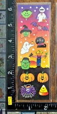 HALLOWEEN, PUMPKINS, GHOST, BATS MORE, PACK 6 SHEETS BEAUTIFUL STICKERS CAT77