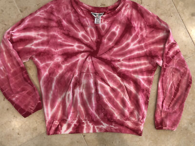 Hard Tail Forever Tie Dye XS Sweatshirt Lightweight Top Hot Pink 