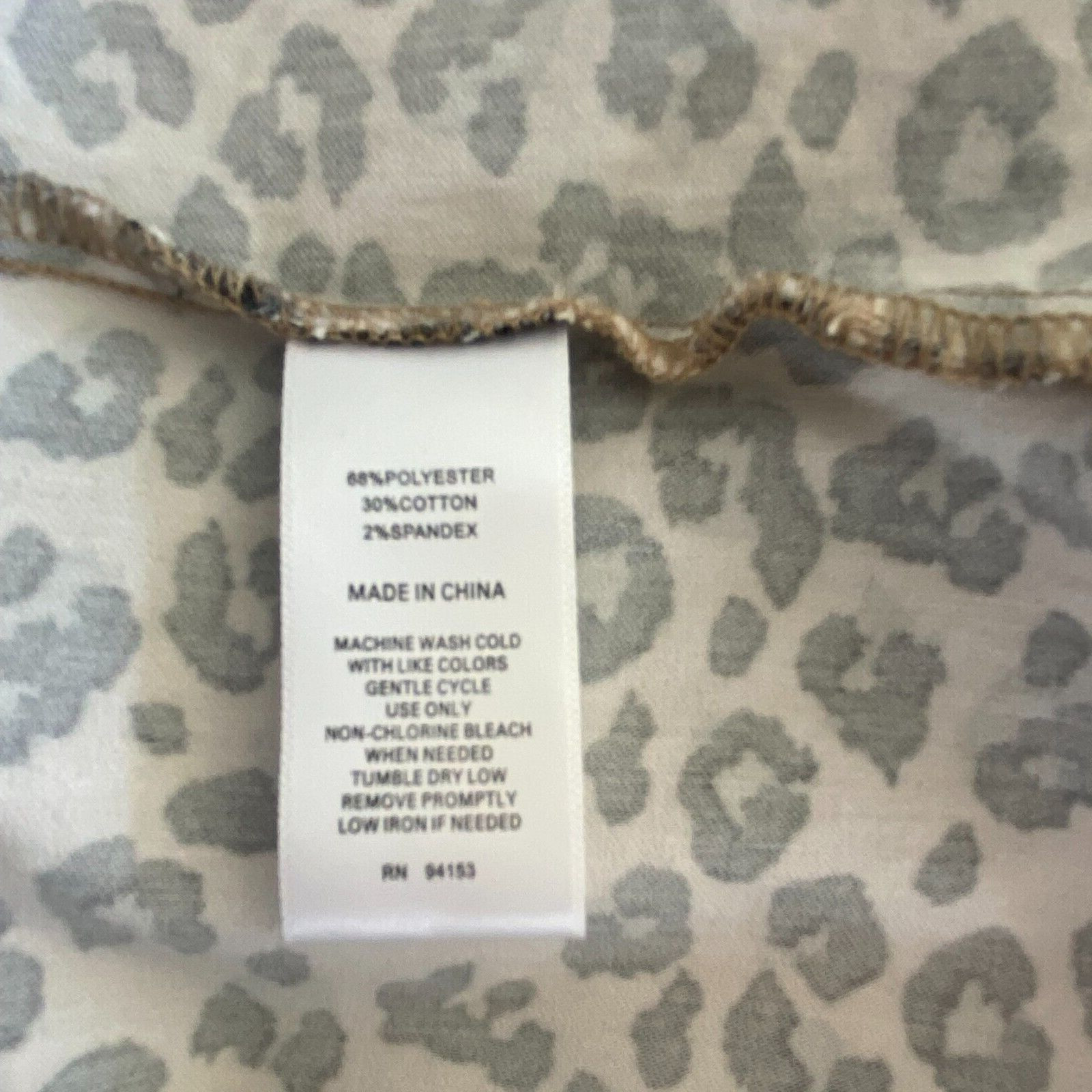 Rebecca Malone Leopard Print Jacket Womens M Denim Style Jacket Stretch Fabric