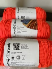 Lot 3 New Loops & Threads Soft Classic Yarn 5...